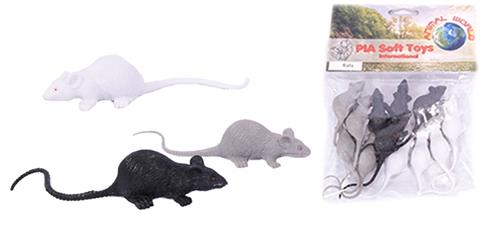 PIA Soft Toys - Speelfiguur rat in zak - 12 stuks - 10 cm