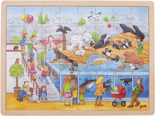 Goki Houten Legpuzzel Dierentuin 48-delig