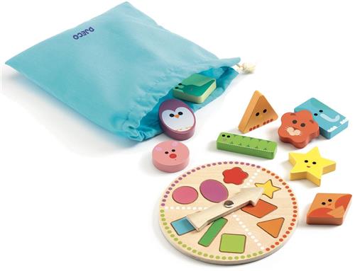 Djeco baby speelgoed TactiloBasic - houten vormen spel.