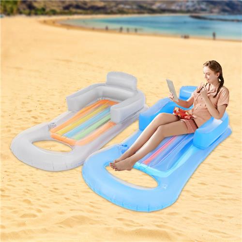 Drijvende Stoel  Drijvende Ligstoel  Lounge Stoel  Waterhangmat  Zwembad Ligbed  Set van 2  Groot Formaat 160x84 cm  Duurzaam PVC Met Rugleuning & Armsteunen