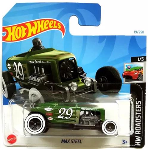 HOT WHEELS MAX STEEL RACING/GREEN 19/250 1:64 HW ROADSTERS 1/5