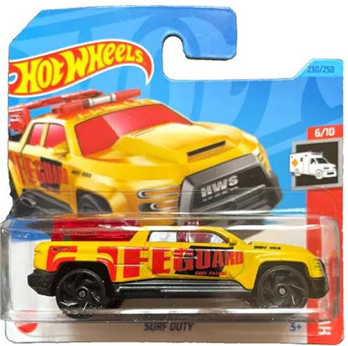 HOT WHEELS SURF DUTY LIFE GUARD YELLOW 230/250 1:64 HW RECUE 6/10