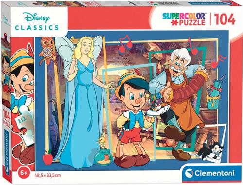 Clementoni - Puzzel 104 Stukjes Disney Classics Pinocchio, Kinderpuzzels, 6-8 jaar, 25749