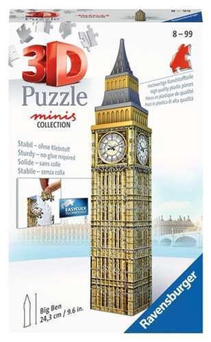 Ravensburger 3D Mini Big Ben puzzel - 60 stukjes - Formaat 24 cm