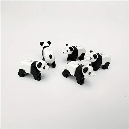 Bouwstenen Speelset met Panda's - 5 Schattige Dierenfiguren - Compatibel met Lego® - Educatief Constructiespeelgoed voor Kinderen vanaf 6 Jaar