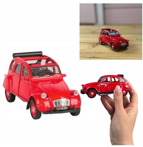 Goki Citroën 2CV Cabrio Metaal Rood Pull-Back Auto 1:34-39