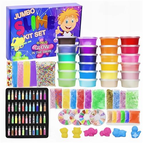 Jumbo Slijmpakket 120 Delen: Glitter, Klei & Schuim - Creatief Knutselen