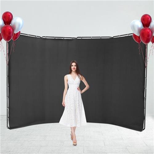 Fotografie Achtergrondstandaard  Backdrop Frame  Fotostatief  Studio Beugel  Achtergrondhouder  4x2,4m Polyester  Makkelijk Montage & Draagtas