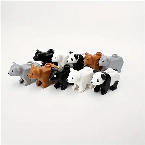 10-delige Beren Speelfiguur Set - Geschikt voor Lego® - Inclusief Panda's en Diverse Beren - Educatief Constructiespeelgoed vanaf 2 Jaar - Ideaal voor Dierenliefhebbers en Bouwplezier