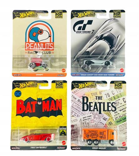 Hot Wheels Popcultuurset 4 premium auto's - Batman, Gran Turismo