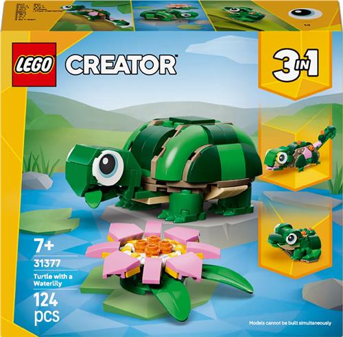 LEGO® Creator 3in1 Schildpad met Waterlelie - Speelgoedmodel - Bouw Om tot Kameleon of Kikker - 31377