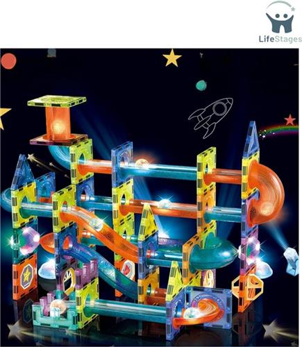 LifeStages - Knikkerbaan Magnetisch - Magnetische Bouwstenen Deluxe - Educatief Speelgoed - Montessori Kinderen Speelgoed Creatieve Geschenken - Jongens En Meisjes Van 3 - 8 Jaar