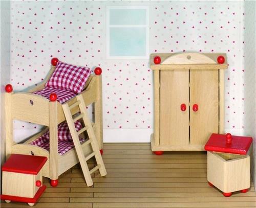 Goki Houten poppenhuis kinderkamer 5-delig
