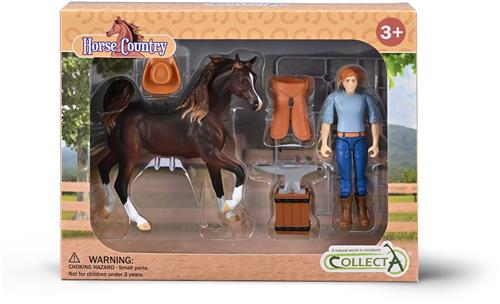 Collecta Gift Set / Paarden: SMID & ACCESSOIRES MET PAARD 4,6x11cm, in doos, 3+