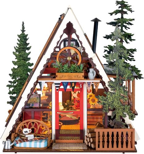 Robotime A-Frame Cabin - Rolife DIY Miniature House Series - DG179 - Miniatuurhuisje - Bouwpakket - Knutselen - Creatief