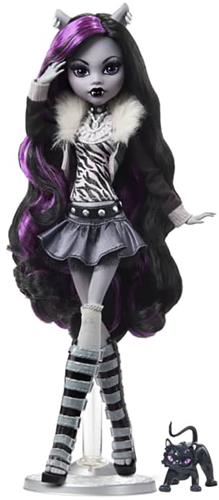Mattel Monster High Reel Drama Doll Clawdeen Wolf in Black And White Dolls