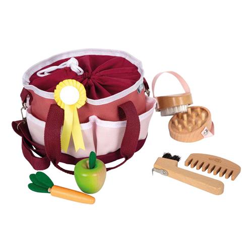 Small Foot - Paardenverzorgingsset met Tas Rood