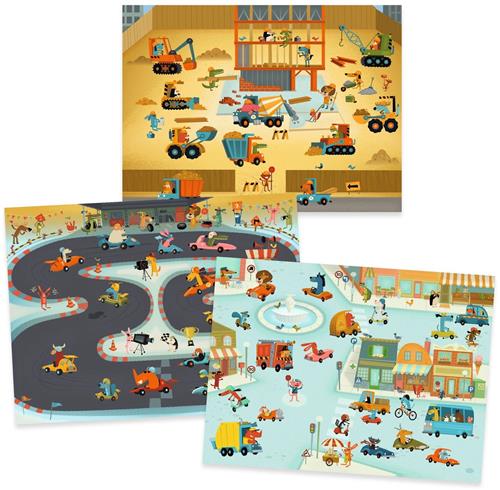 Djeco decalcomanie speelgoed Asphalte - creatieve transferset.