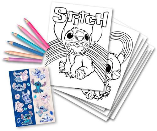 Disney Lilo & Stitch Kleurplaten Set - 8 Kleurplaten - 6 potloden & Sticker vel