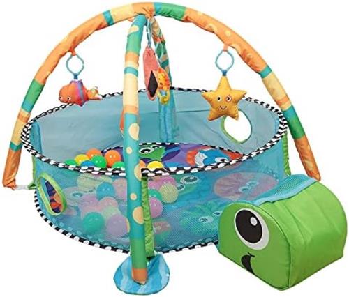OxyFlowzy® - Speelkleed baby met boog- Speelmat met boog - Activiteitenboog - Activiteitenboog voor baby's - Schildpad hek - (Groen)