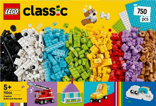 LEGO® Classic Creatieve Bouw- en Speeldoos, Kleurrijke Modellen, Huis, Hond, Brandweertruck, Keyboard, Wolken met Regenboog, Cadeau voor Jongens en Meisjes Vanaf 5 Jaar 11044