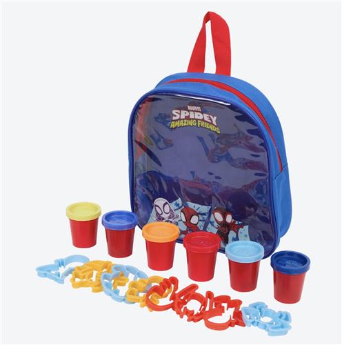 Spiderman Luxe Klei Set + Rugtas - Klei Pakket - Speelgoed - Creativiteit - Spidey - Knutselen & Creatief Spelen - Kleien - Play Dough - Inclusief Vormpjes & 6 Kleuren Klei - Luxe Pakket - Hoge Kwaliteit - Cadeau Jongens & Meisjes