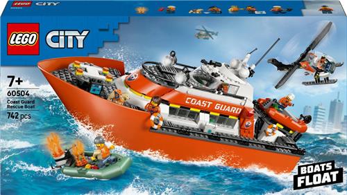 LEGO® City Kustwacht Reddingsboot met Helikopter - Fantasierijke Speelset voor Kinderen - Speelgoed met Drijvende Boten en Reddingshelikopter - Cadeau voor Jongens en Meisjes Vanaf 7 Jaar - 60504