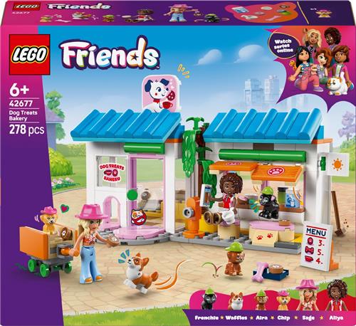 LEGO® Friends Bakkerij voor Hondensnacks - Bouwspeelgoed met 2 Minipoppetjes en 4 Speelgoedhondjes - Oven, Koelkast, Koffiezetapparaat, Dierenreismand - Cadeau voor Meisjes, Jongens en Dierenliefhebbers Vanaf 6 Jaar - 42677