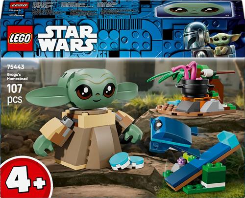 LEGO® Star Wars: The Mandalorian Grogu's Thuis Bouwset - Eenvoudig te Bouwen, Verstelbare Grogu Figuur en Sorgan-Kikker - Cadeautje voor Kinderen Vanaf 4 Jaar - 75443