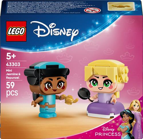 LEGO®  Disney Princess Mini Jasmine en Rapunzel- Prinsessenbouwset - Speelgoed om te Doen Alsof - 2 Kleine Personages - Cadeautip voor Meisjes en Jongens Vanaf 5 Jaar - 43303
