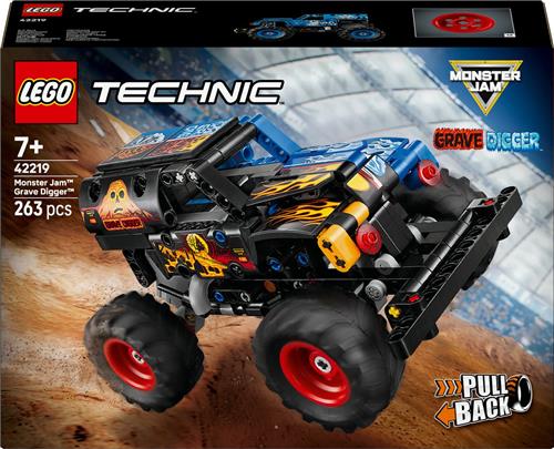 LEGO® Technic Monster Jam Grave Digger Vuur en IJs - Pull-Back Bouwspeelgoed voor Kinderen Vanaf 7 Jaar - Verjaardagscadeau voor Monster Jam Truck Fans - 42219