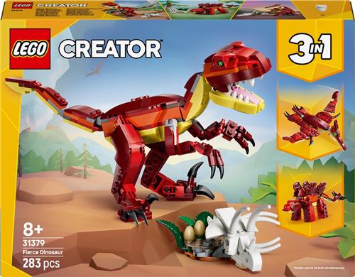 LEGO® Creator 3in1 Woeste dinosaurus Speelgoed - Bouwset met 3 Bouwmogelijkheden, Velociraptor, Stegosaurus of Pterosaurus Figuren - Cadeautip voor Kinderen Vanaf 8 Jaar - 31379