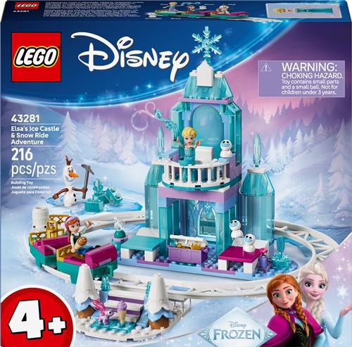 LEGO®  Disney Frozen Elsa's IJskasteel en Sneeuwrit - Bouwset met Spoor en Kasteel - Figuren van Elsa en Anna - Doen Alsof - Fantasierijk Cadeau voor Kinderen Vanaf 4 jaar - 43281