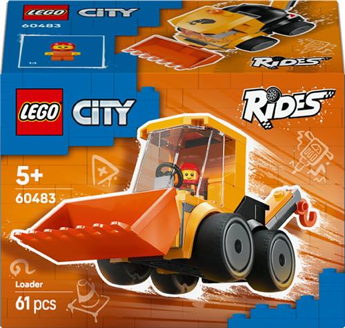 LEGO® City Voertuigen  Bouwlader - Minibouwvoertuig voor Kinderen, Jongens en Meisjes Vanaf 5 Jaar - Met Junior minifiguur van een Bouwvakker - Creatieve Cadeautip voor Verjaardagen en Feestdagen - 60483