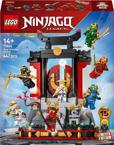 LEGO® NINJAGO® 15-Jarig Jubileum: Display met Ninjapersonages - Ninjaspeelgoed - Displaystandaard met 8 Minifiguren - Bouwset voor Fans Vanaf 14 Jaar - Cadeautip voor Kinderen - 71866