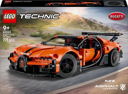 LEGO® Technic Bugatti Chiron Pur Sport Hypercar - Racewagenspeelgoed met Besturing, Openende Deuren en Motorkap, W16-motor - Bouwset voor Kinderen Vanaf 9 jaar - 42222
