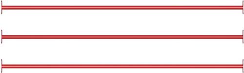 vidaXL Rekstokken 3 st 125 cm staal rood