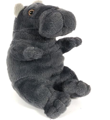 PIA Soft Toys - Pluche Nijlpaard Knuffel - zittend - grijs - 12 cm