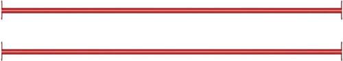 Rekstokken 2 st 125 cm staal rood