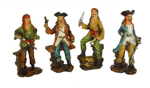 PIA Soft Toys - Speelfiguren set Piraat - 4 ass. - 11 cm