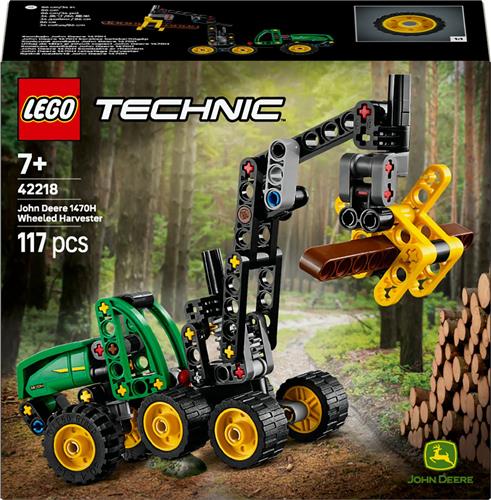 LEGO® Technic John Deere 1470H Houtoogstmachine - Werkende Klauw en Boomstam - Modelbouwspeelgoed - 42218