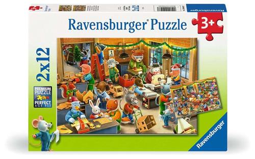 Kinderpuzzle 2x12 Teile - Weihnachtswerkstatt