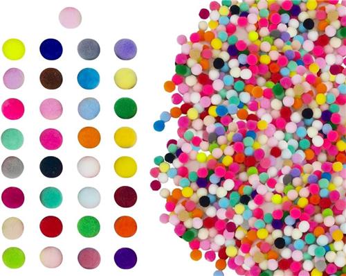 Inovra Plus - 500 stuks kleurrijke pompons voor knutselen en decoreren