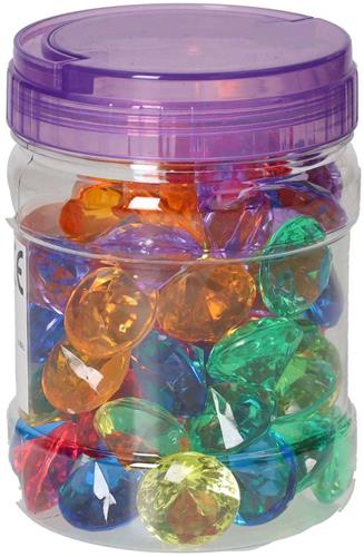 Gekleurde Transparante Speeldiamanten - 60st.