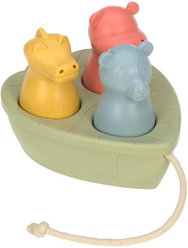 Lässig Water Friends Boat Toy Set - Panda / Hippo / Crocodile - Olive