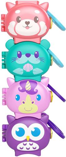 Mattel Polly Pocket dieren mini schatullen stapelbaar compact speelgoed.