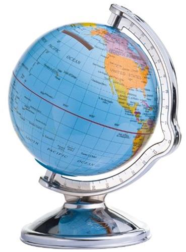 IMPERATORIS® Globe - Educatieve Wereldbol - Nauwkeurige Tijdzone voor Kinderen Leren - Aardrijkskunde Decor voor Klaslokaal en Huis - 16,6 x 11 x 10,6 cm