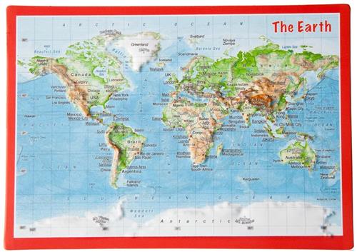 IMPERATORIS® Wereldkaart - Wanddecoratie - Luxe Stevig Papier - Werelddelen - Oceanen - Steden - Vlaggen - 11.1 x 0.5 x 14.8 cm