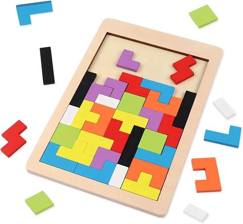 BOTC Houten blokkenpuzzel - Hersenkraker speelgoed - STEM Montessori Tangram puzzel - Intelligentie 3D Russisch blokkenspel