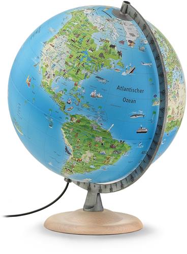 IMPERATORIS® Globe - Educatieve Wereldbol - Nauwkeurige Tijdzone voor Kinderen Leren - Aardrijkskunde Decor voor Klaslokaal en Huis - 31.2 x 34 x 32.2 cm